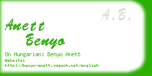 anett benyo business card